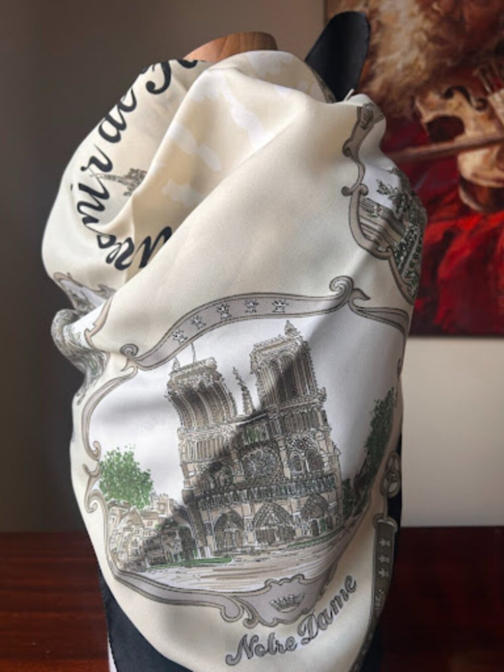 Vintage Roger L. Paris "Souvenir de Paris" Scarf | Italian-Made Parisian Landmar